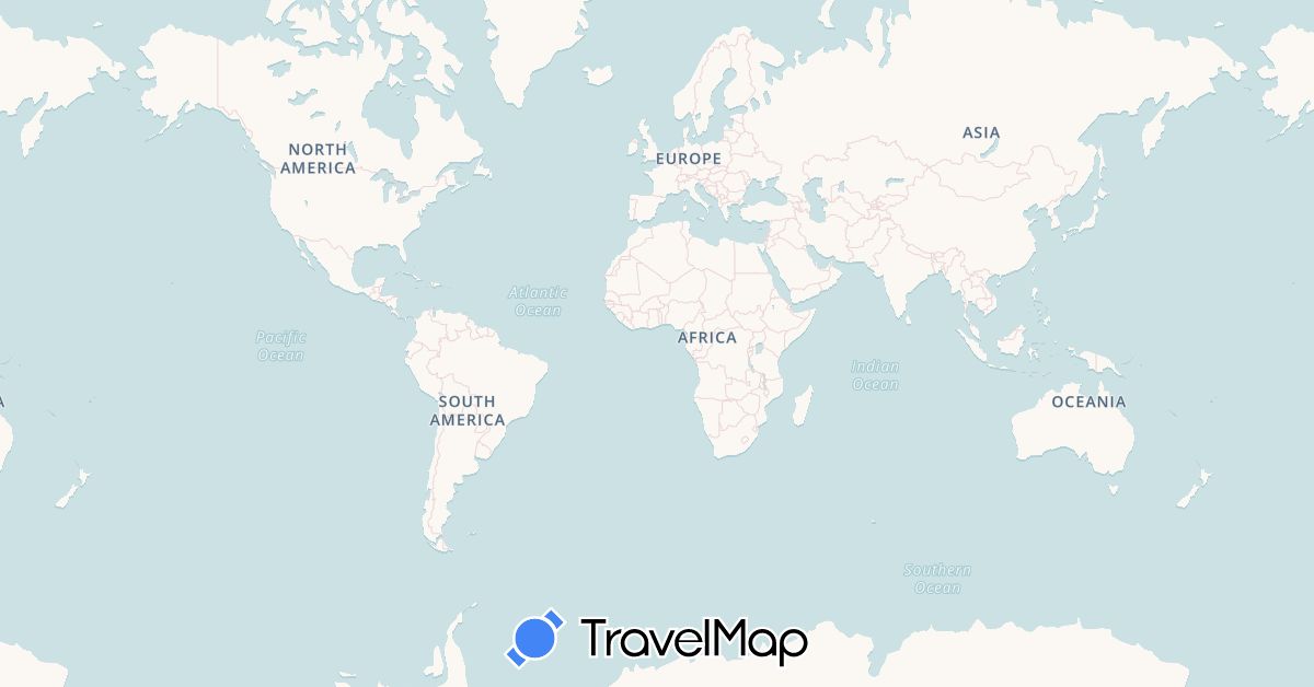 TravelMap itinerary: driving, bus, cycling, hiking, boat, hitchhiking in Andorra, Spain, France, Morocco, Mauritania, Portugal, Senegal (Africa, Europe)